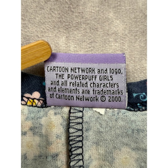 VTG Y2K The Powerpuff Girls Cartoon Network Kids L Dress Navy Blue Floral 2000s - Picture 4 of 10